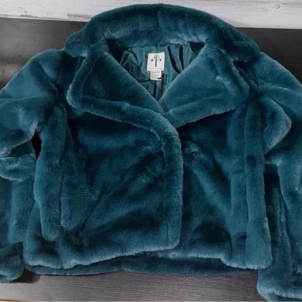 Teal Faux Fur Jacket